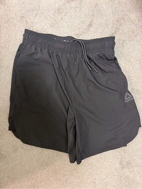 Reebok Men's Black Athletic Training Shorts with Drawstring
